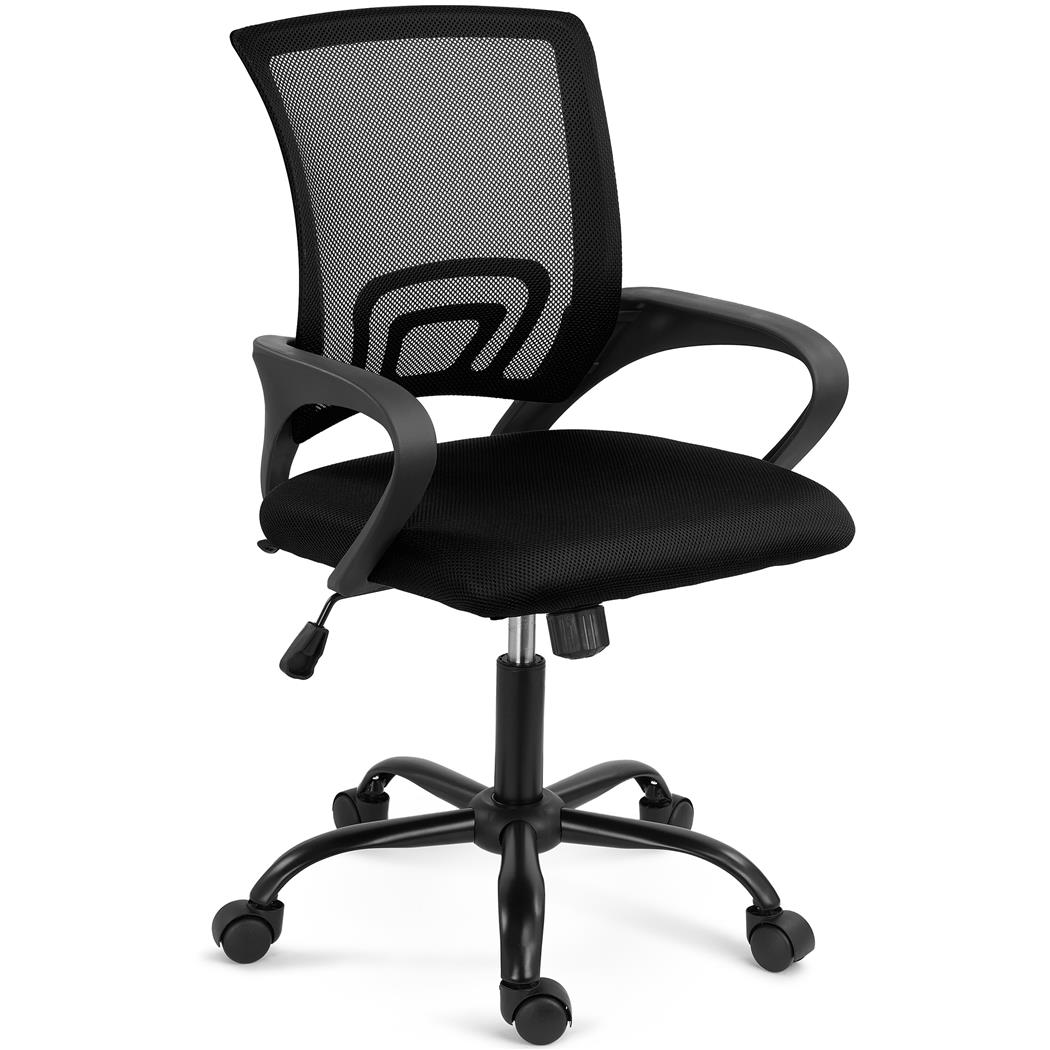 Sedia da Ufficio SEUL BLACK, Pratica e Versatile, Ampio Sedile Imbottito, Nero