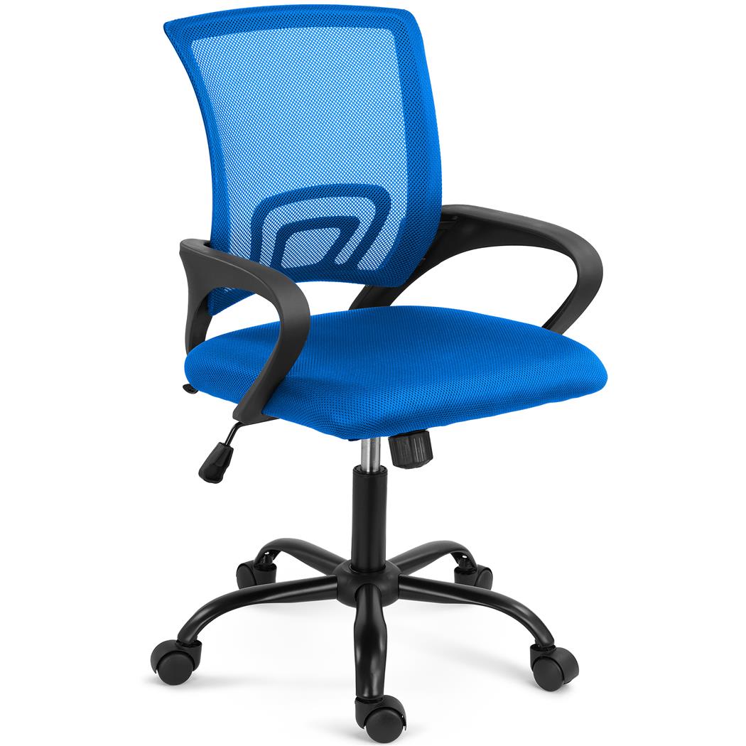 Sedia da Ufficio SEUL BLACK, Pratica e Versatile, Ampio Sedile Imbottito, Blu