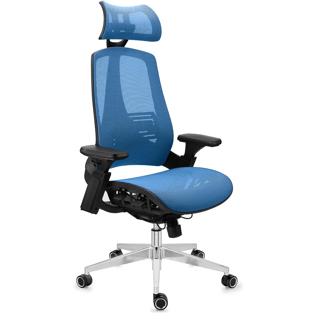 Sedia Ergonomica EXPLORER, Completamente Regolabile, Design Moderno, in Blu