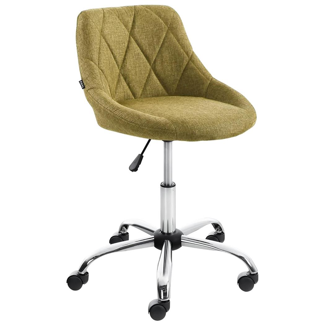 Sgabello da Ufficio DOVEN, Seduta Imbottita, Rivestimento in Tessuto con Cuciture, Verde