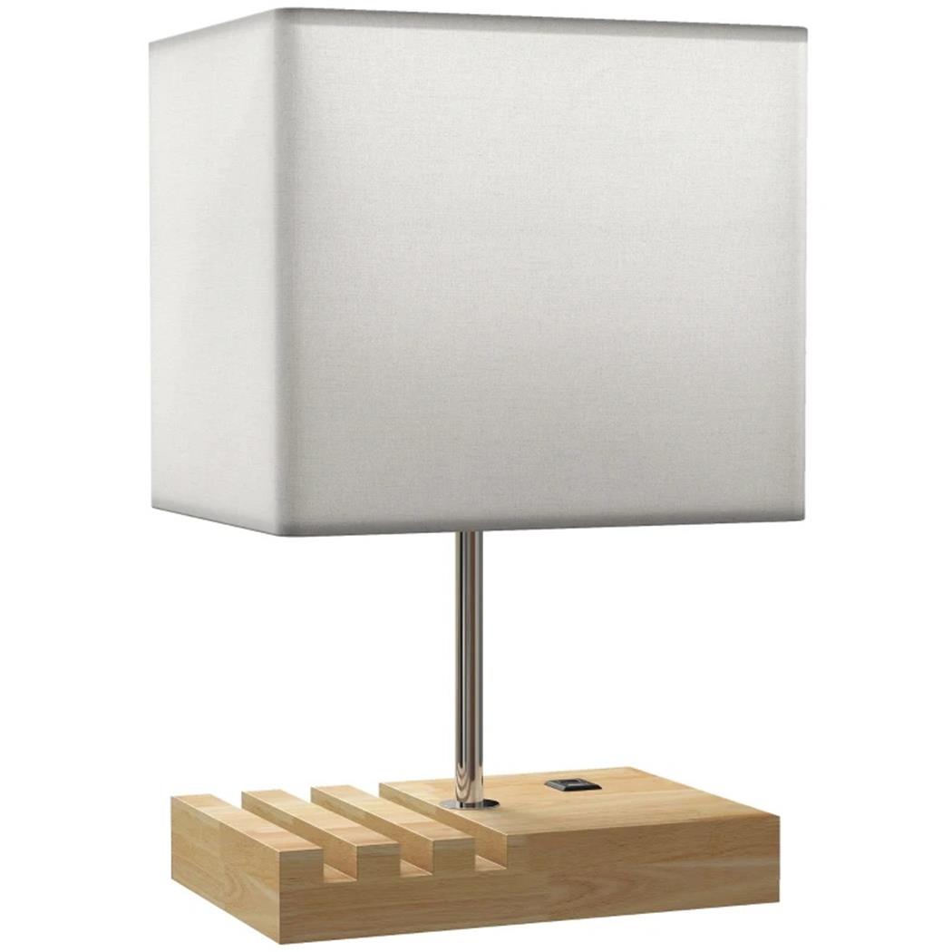 Lampada per Ufficio EKO, Base con Porte USB e Portacellulari, colore Bianco