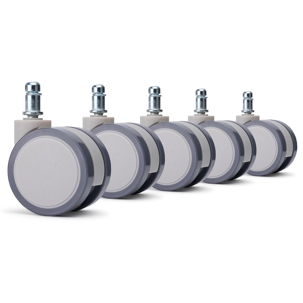 5x Ruote per Sedie da Ufficio EVOX 11x60mm, Stile Minimalista, Grigio