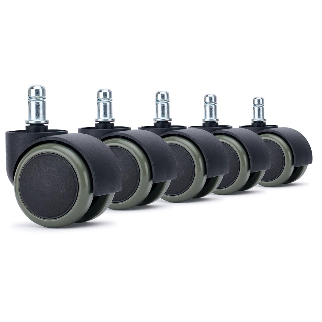 5x Ruote per Sedie da Ufficio VELO 11x50mm, Eleganza e Fluidità, Grigio