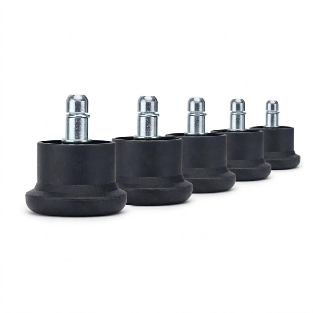 5x Piedini per Sedie Ufficio PAD 10, Perno da 11mm, Antiscivolo, Design Compatto