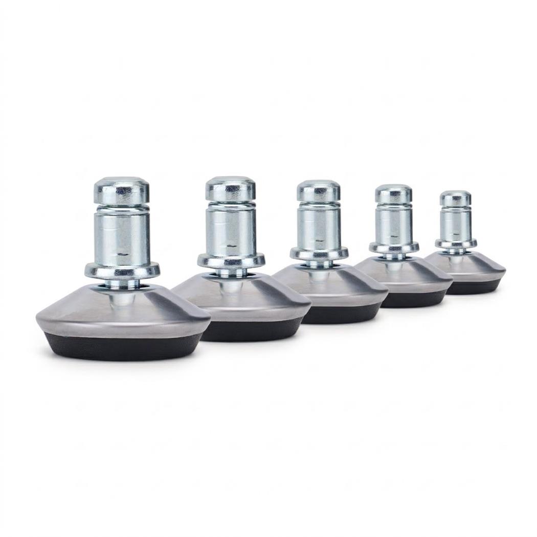 5x Piedini per Sedie Ufficio PAD 30, Perno da 11mm, Base Metallica