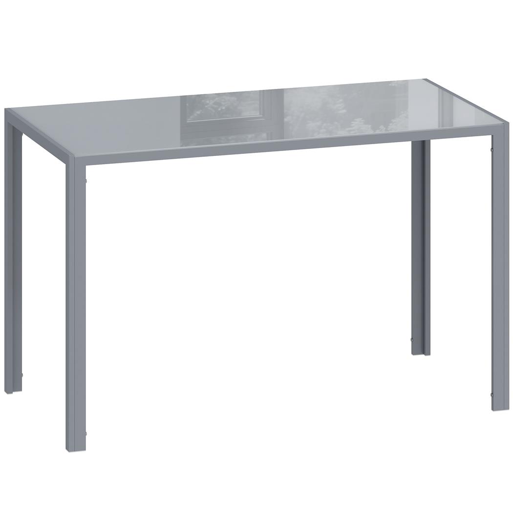 Tavolo per Sala Riunioni MAPUTO, 120x60x75 cm, Vetro Temperato Grigio