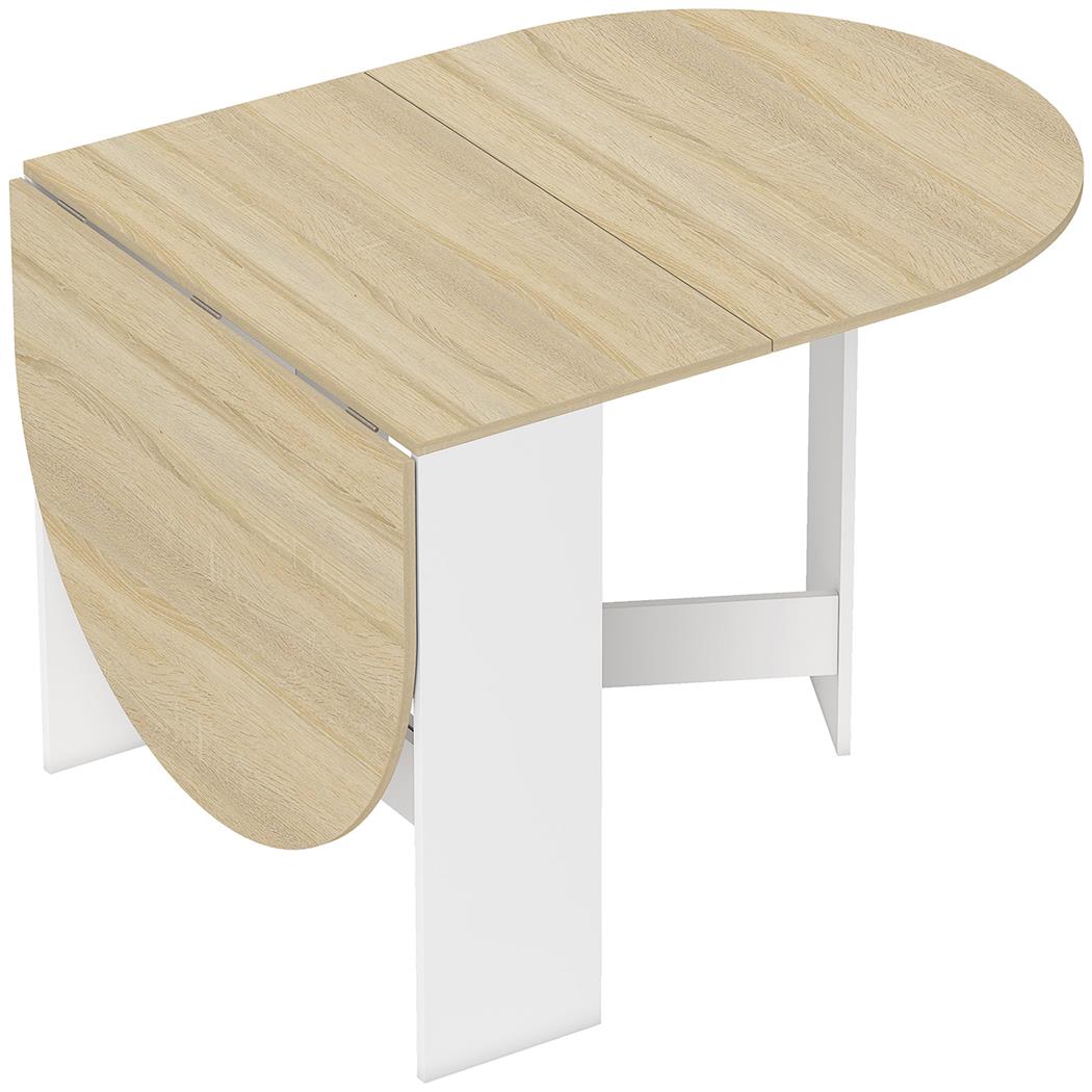 Tavolo per Sala Riunioni VADUZ, Pieghevole, Salvaspazio, in Legno Bianco e Rovere