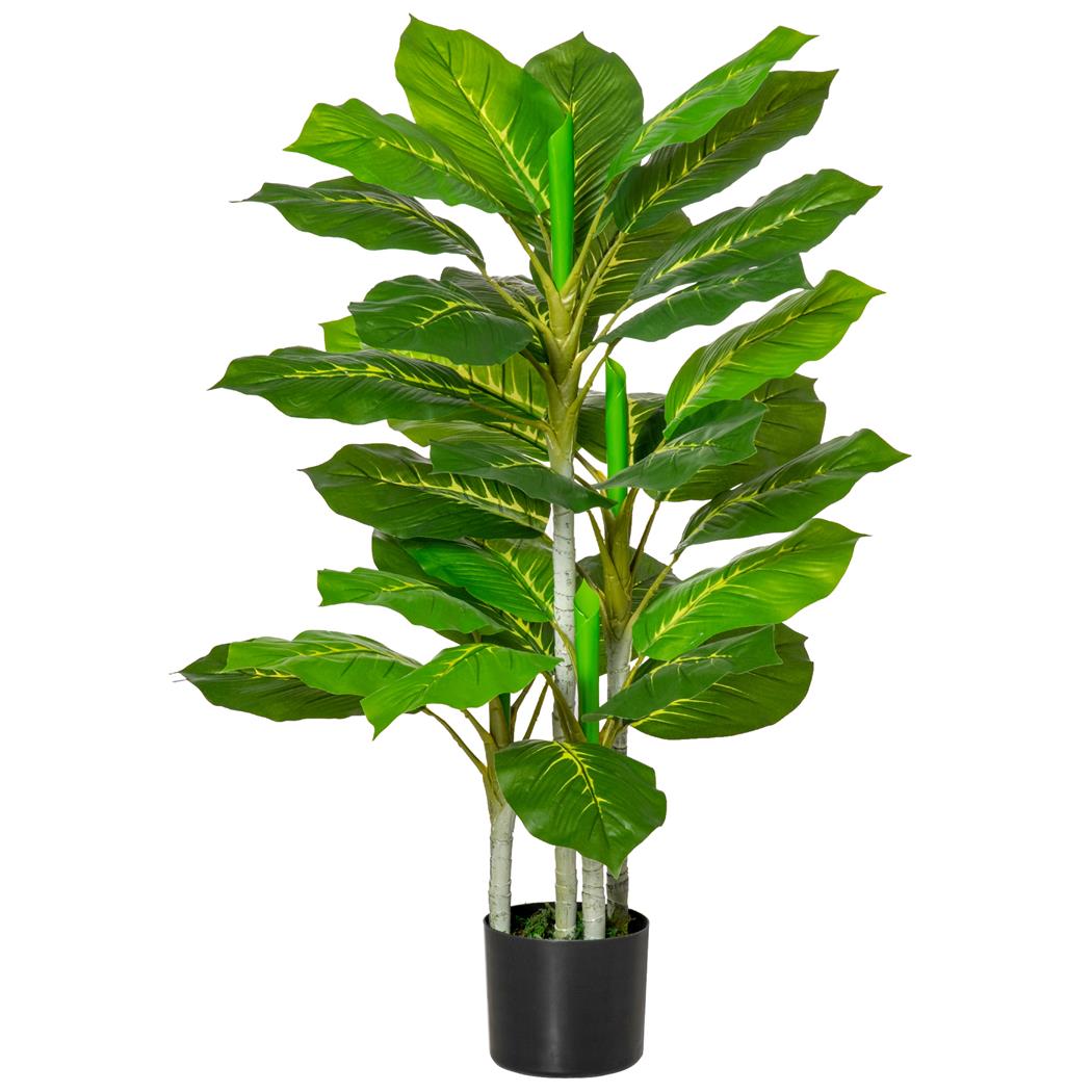 Pianta per Ufficio ZERA, Dieffenbachia alta 95cm, 33 Ampie Foglie, Verde