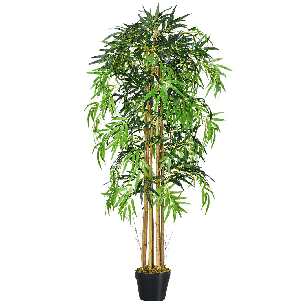 Pianta per Ufficio TIJUCA, Bambù alto 150cm, Molto Realistico, Verde