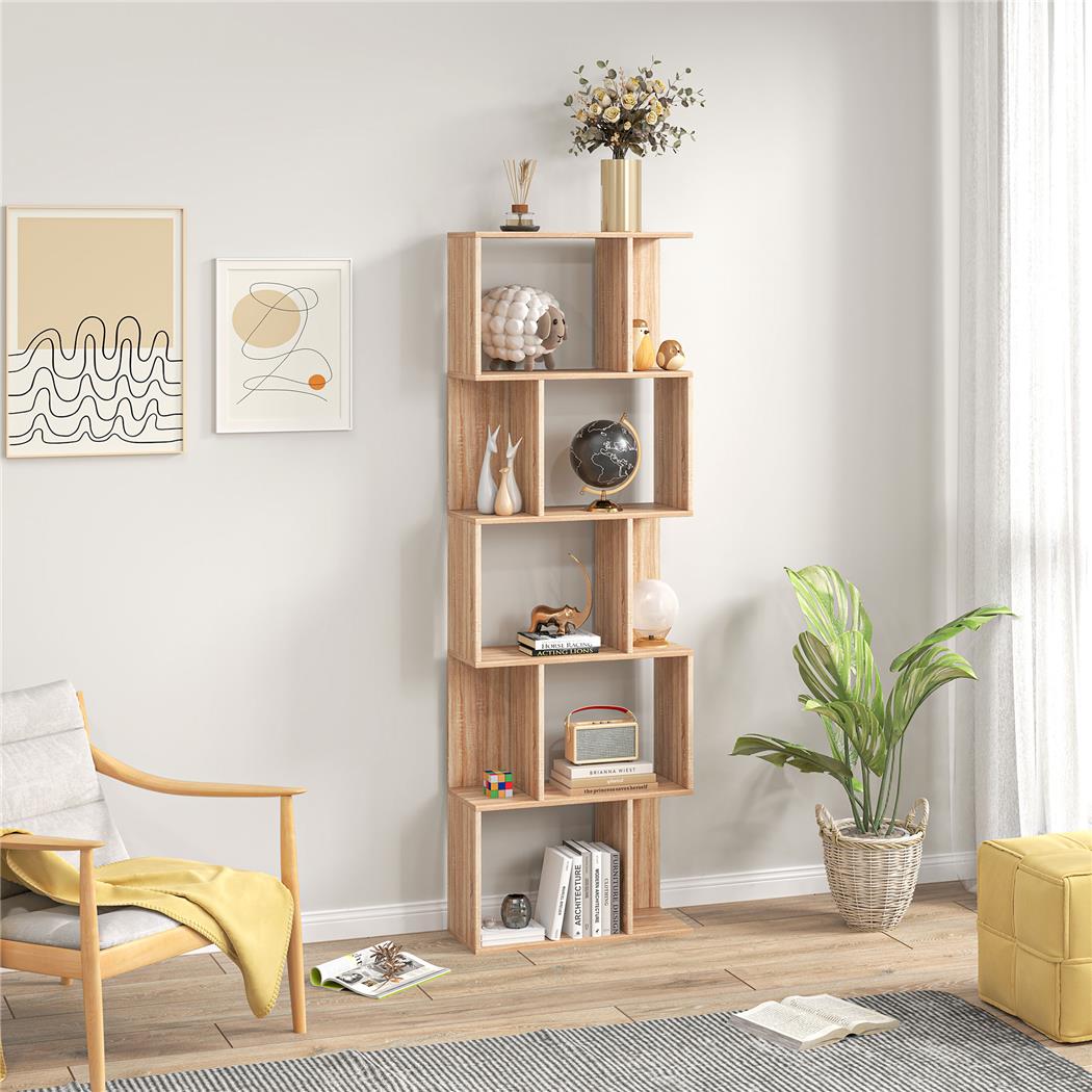 Libreria AMIX, Stile Moderno, 60x24x184,5cm, in Legno Colore Rovere