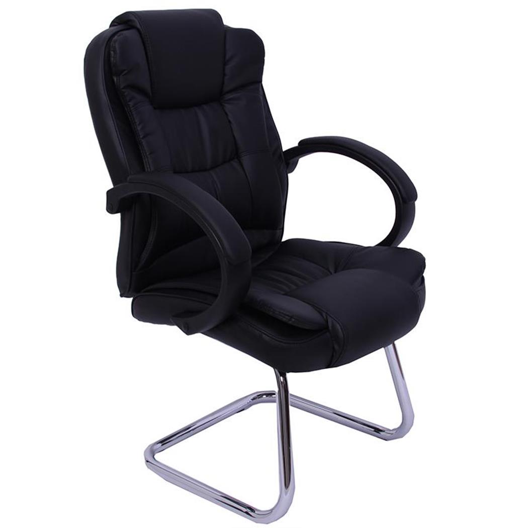 Poltrona per Ospiti e Riunioni SALOME, Morbida imbottitura, Grande comfort, in Pelle colore Nero