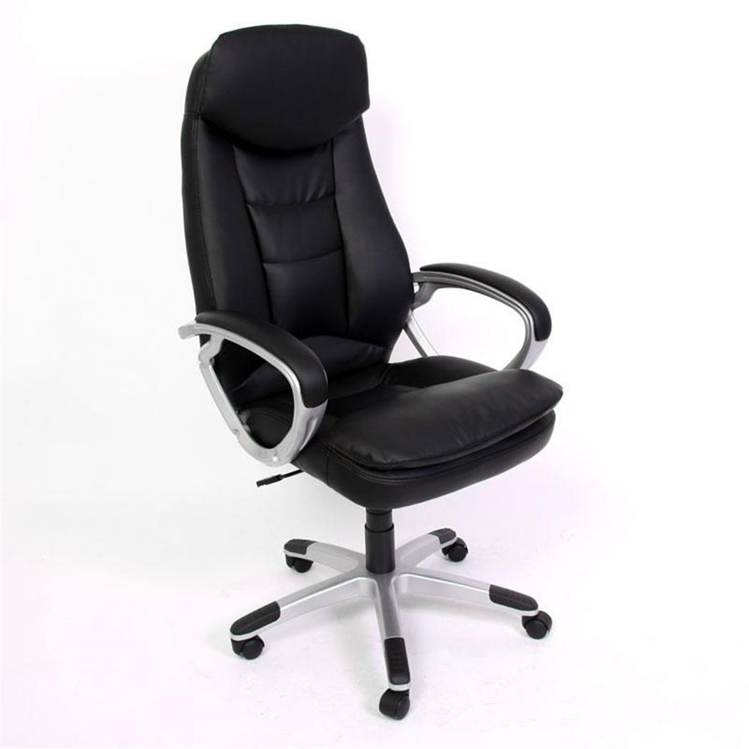 Poltrona Gaming ROBINSON, Schienale Extra Alto, Pelle color Nero