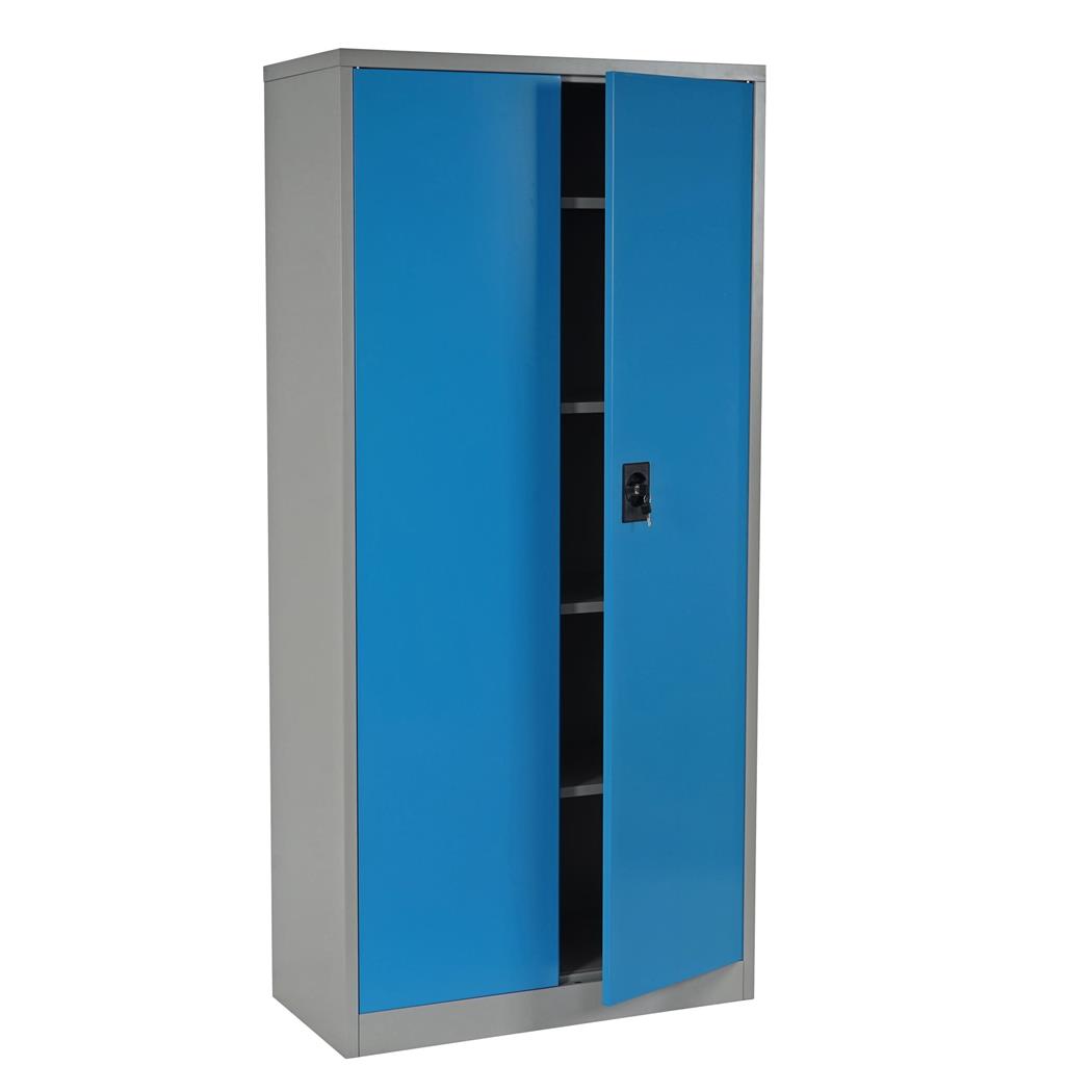Armadio metallico OLSEN 2 ANTE, cm 180x85x40, in Acciaio, colore Blu