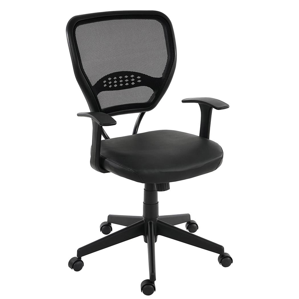 Sedia Ufficio XXL TENOYA BASE, Braccioli, Schienale in rete, Nero