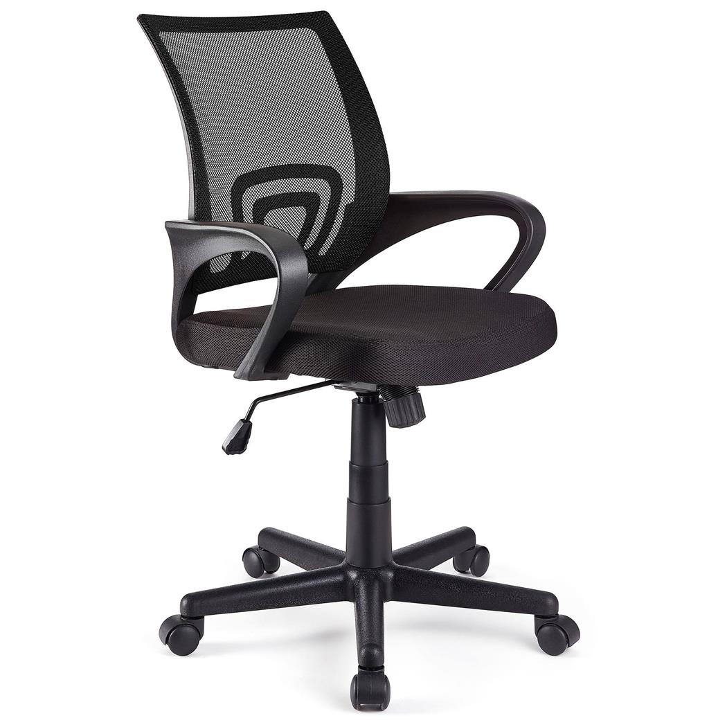 Sedia da Ufficio SEUL, Design Elegante, Ampio Sedile Imbottito, Nero