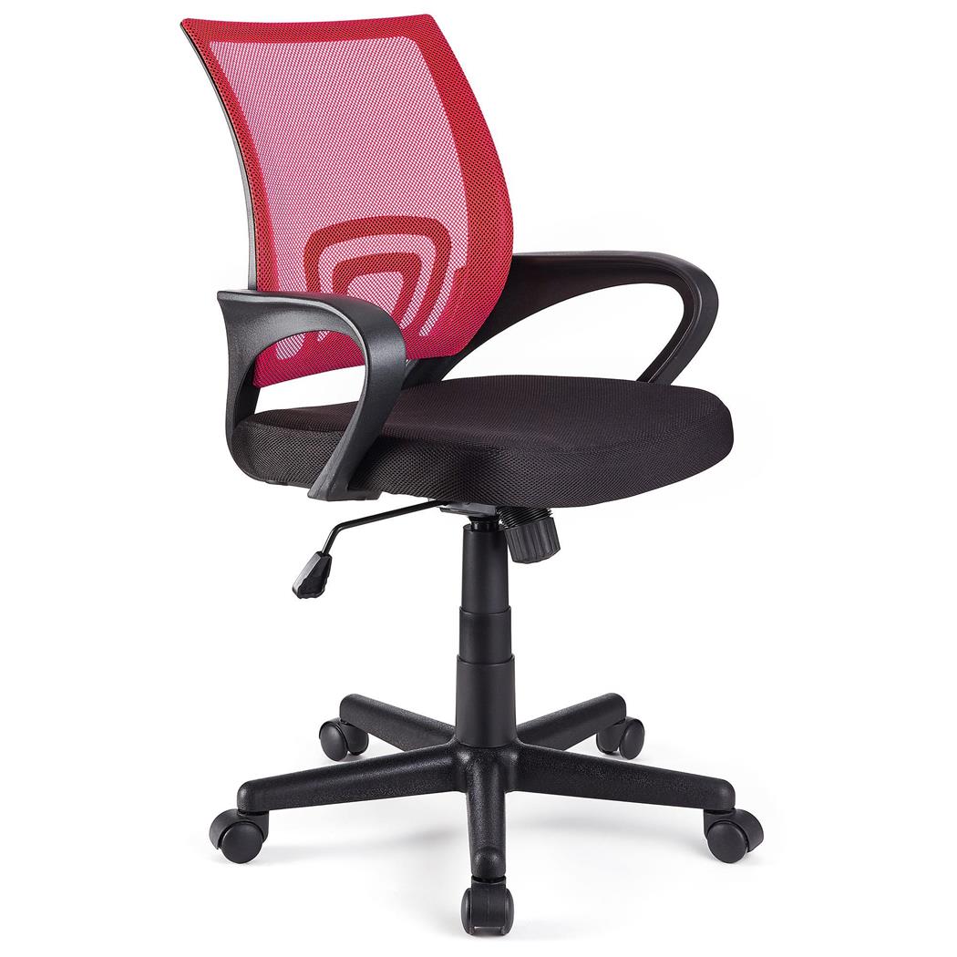 Sedia da Ufficio SEUL, Design Elegante, Ampio Sedile Imbottito, in Rosso