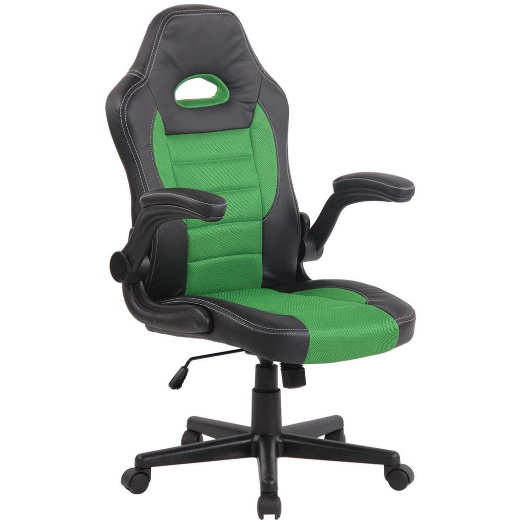 Sedia Gaming LOTUS, Braccioli Abbattibili, Pelle e Tessuto, Verde