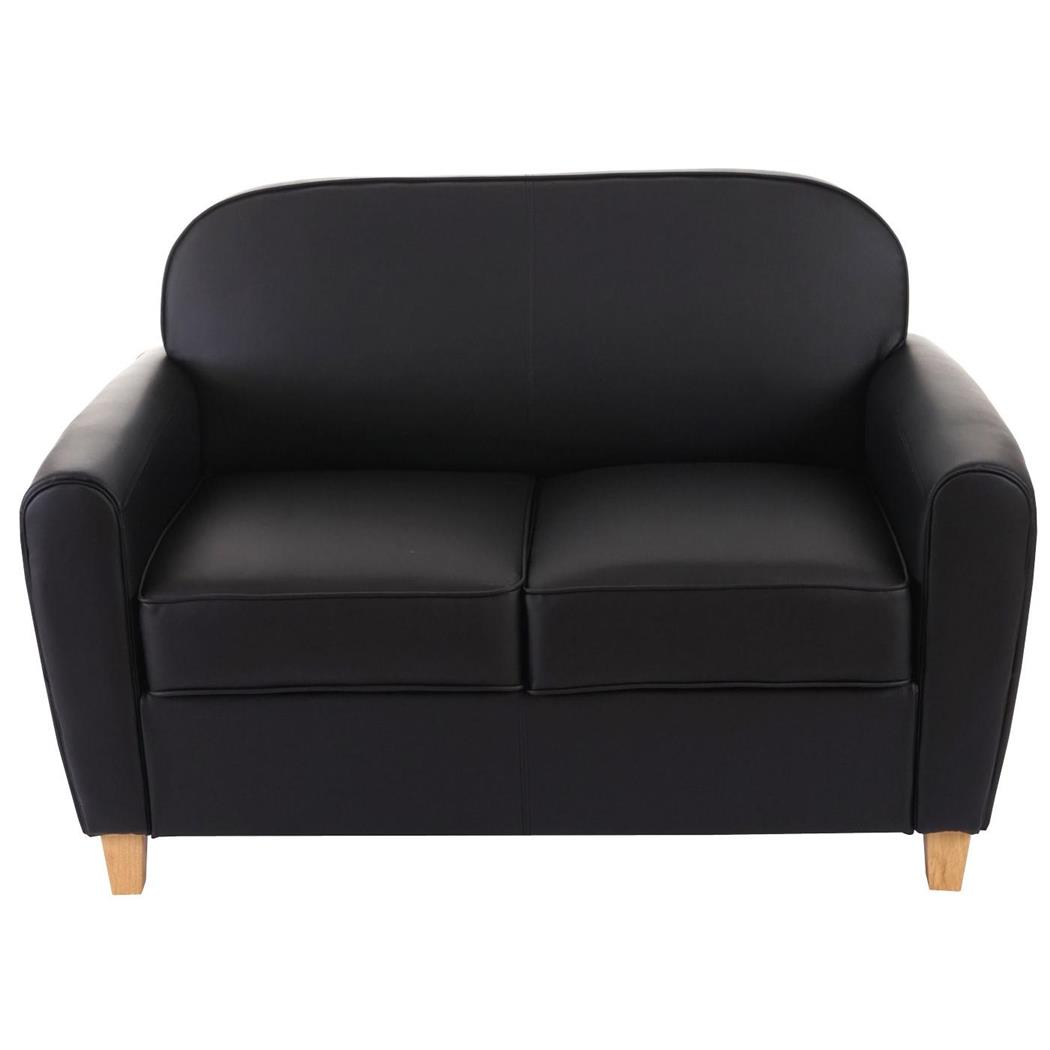 Divano a 2 posti ARTIS, Design Elegante, Comodo e versatile, in Pelle, colore Nero