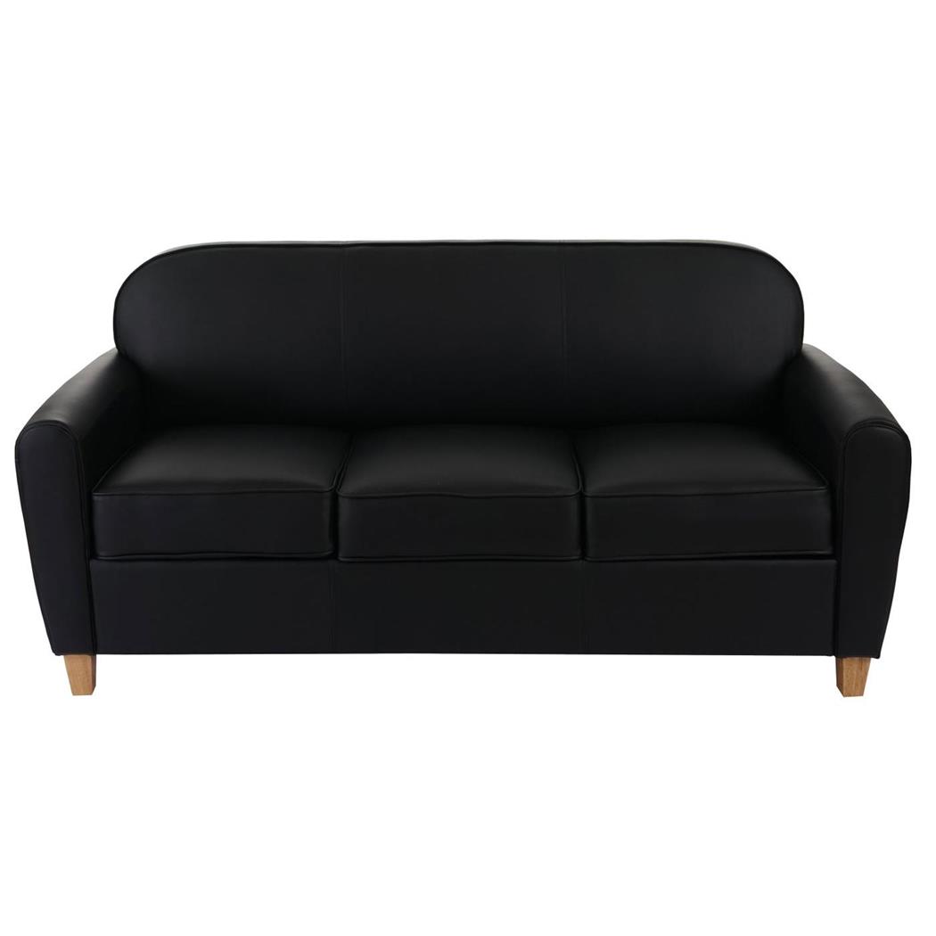 Divano a 3 posti ARTIS, Design Elegante e versatile, in Pelle Nera
