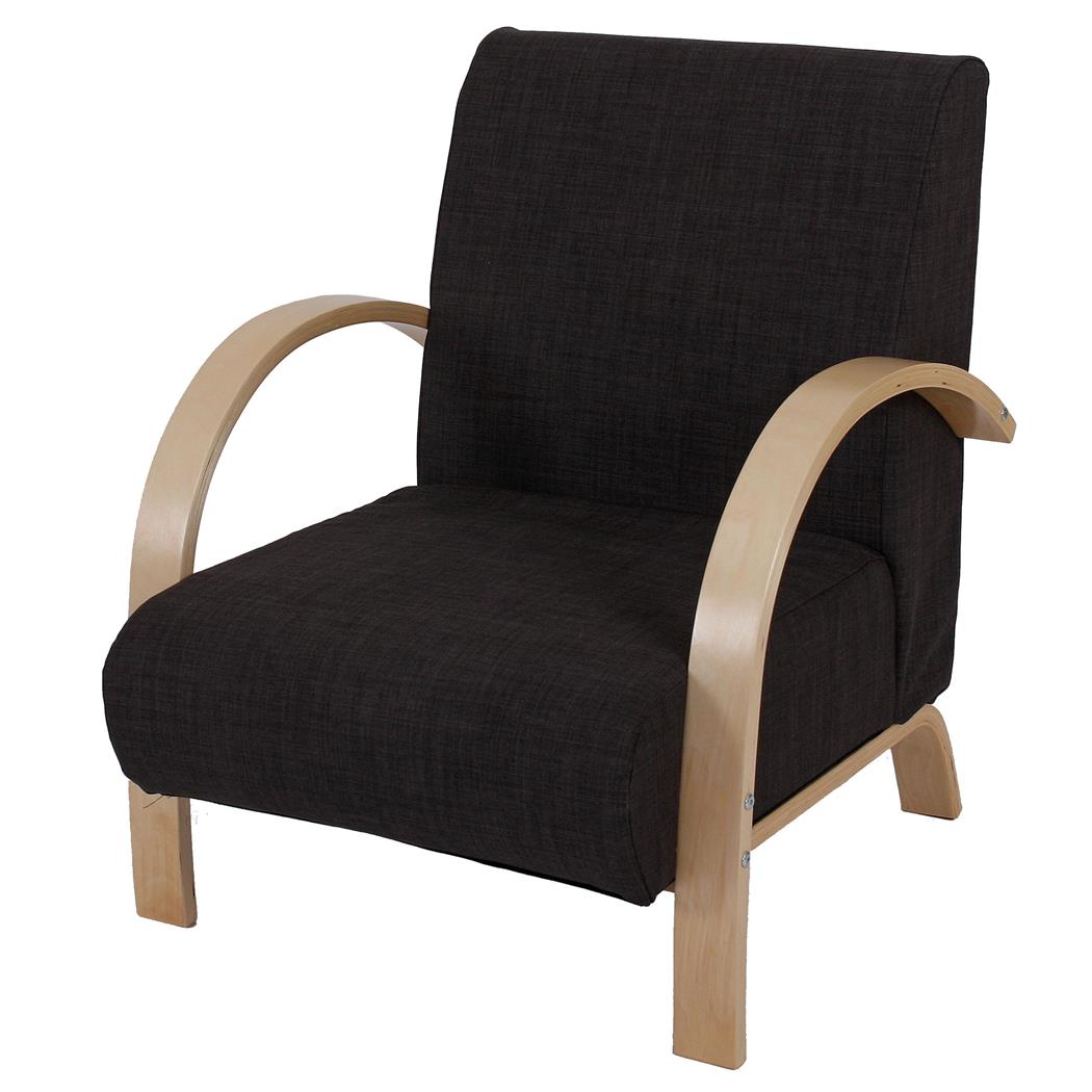 Divano a 1 posto INDUS, Stile Unico con Struttura in Legno, Spessa Imbottitura, in Tessuto Marrone Scuro