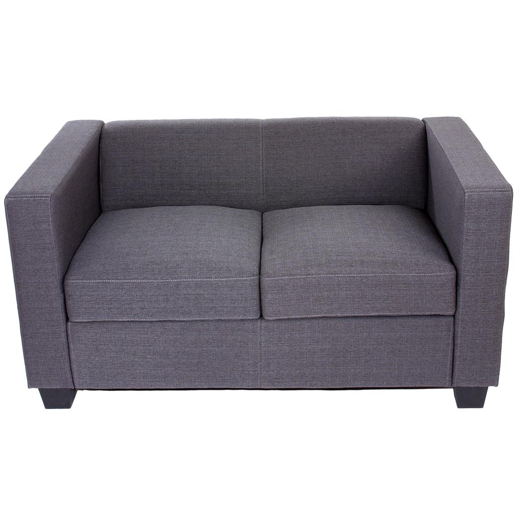 Divano a 2 posti BASILIO, Design Elegante, Grande Comfort, in Tessuto colore Grigio