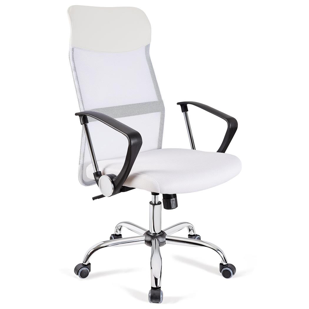 Sedia Ufficio ASPEN, Rete traspirante e sedile imbottito, Prezzo incredibile, in Bianco