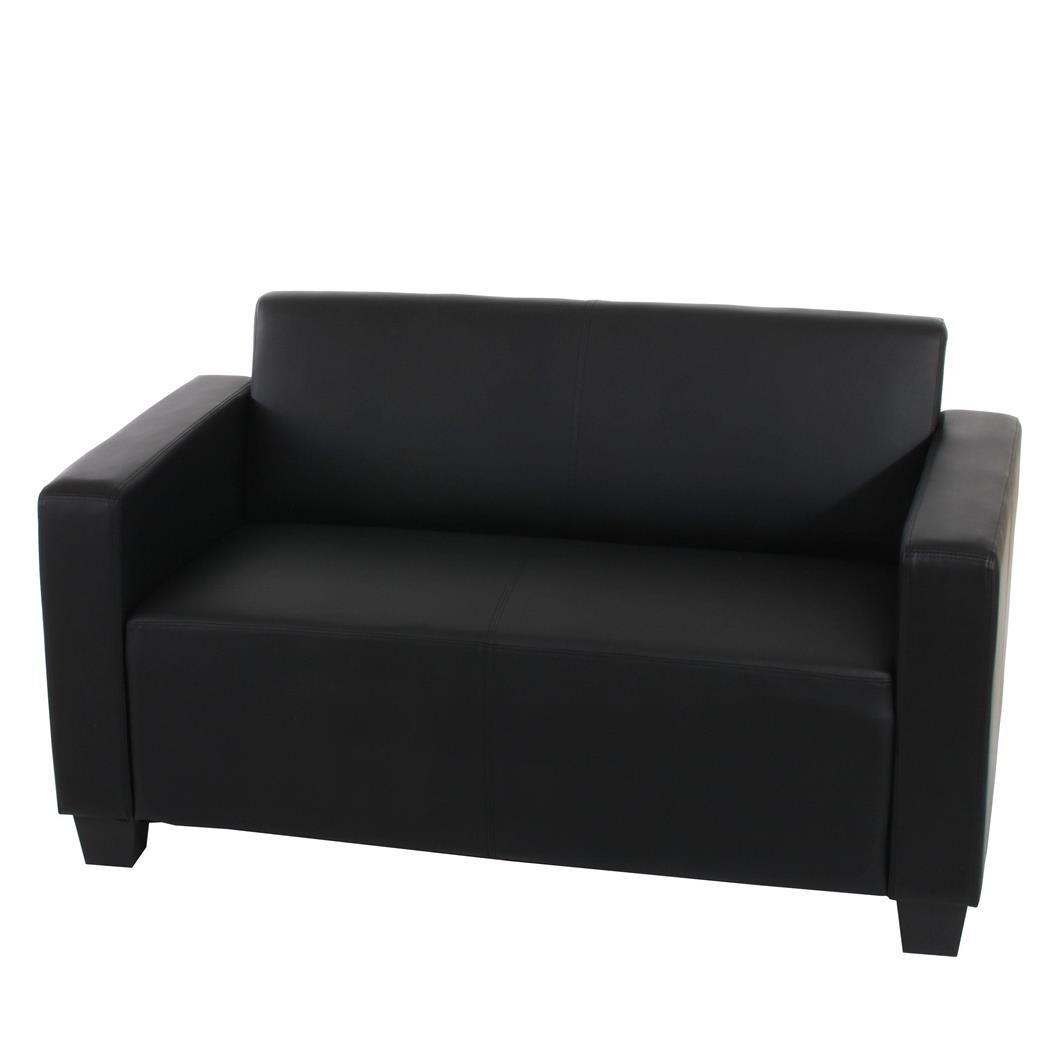 Divano 2 posti RODDY, Grande comfort e Design moderno, Pelle, Nero