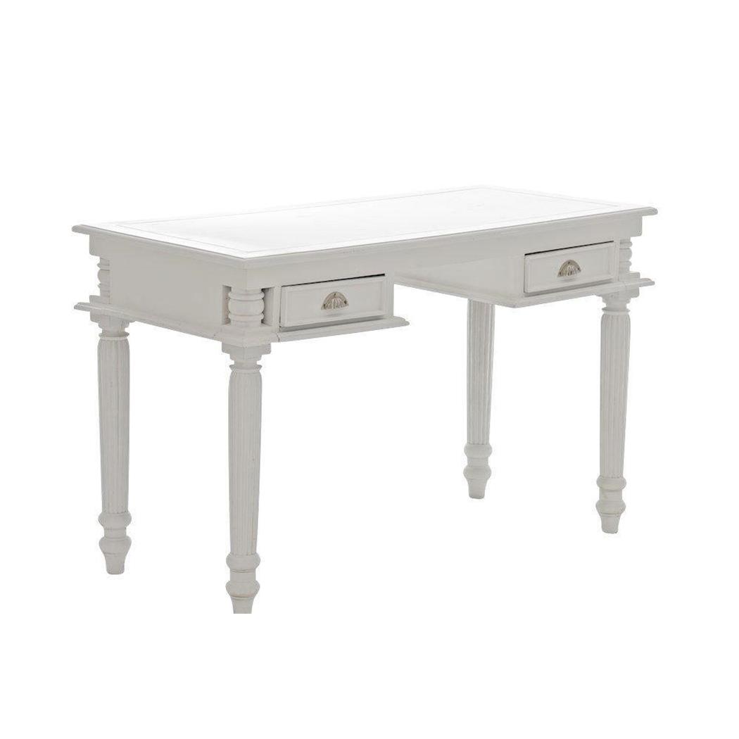Scrivania LUCAS, Design Classico, 130x82,5x60cm, Legno Bianco