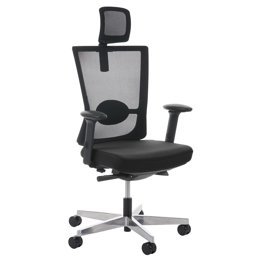 Sedia Ergonomica NILO PRO, Completamente Regolabile, in Nero