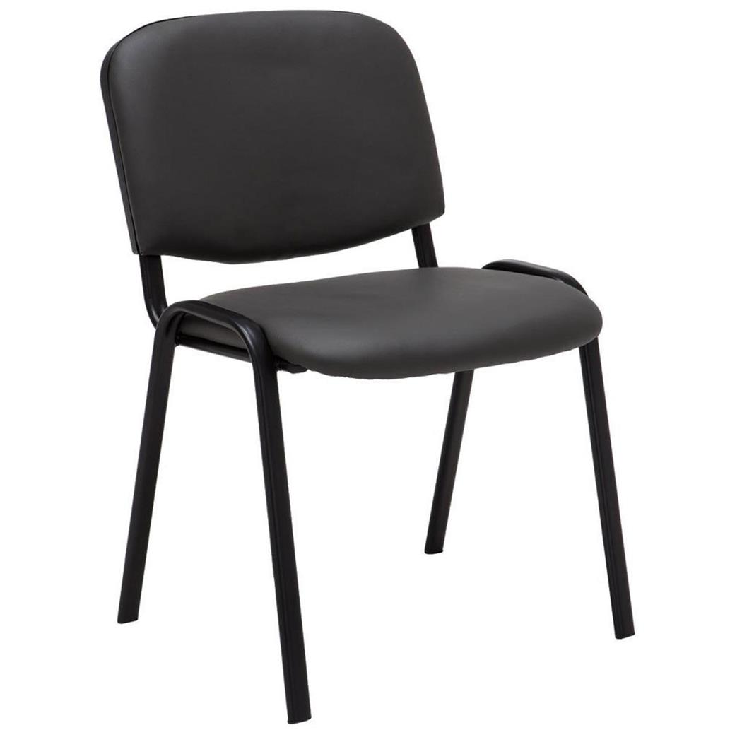 Sedia Conferenze MOBY IN PELLE, Comoda e pratica, Grigio e gambe Nere
