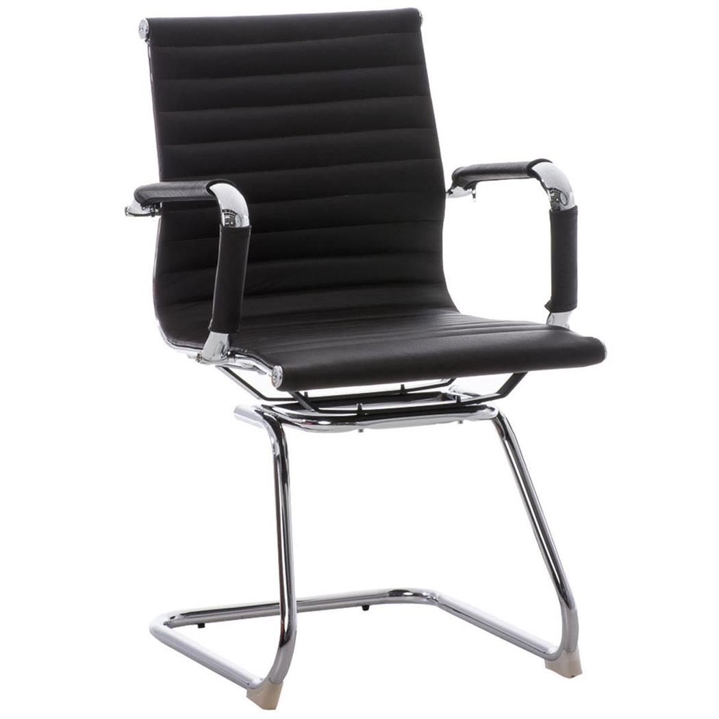 Sedia Sala Attesa e Riunioni CAMERON, Ergonomica, Design di qualità, in Vera Pelle colore Marrone