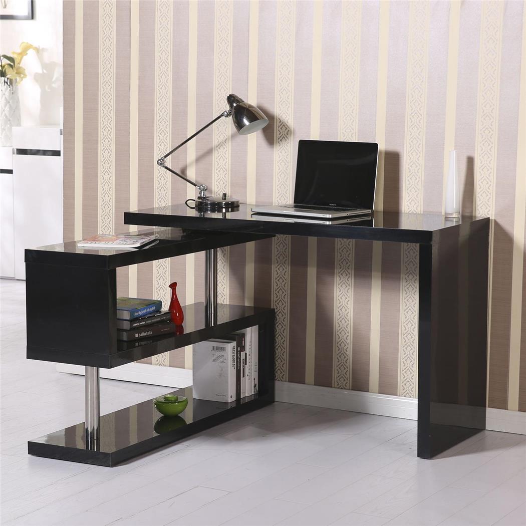 Scrivania per PC LOREN, Design Esclusivo, 187x50x76cm, in Legno Nero