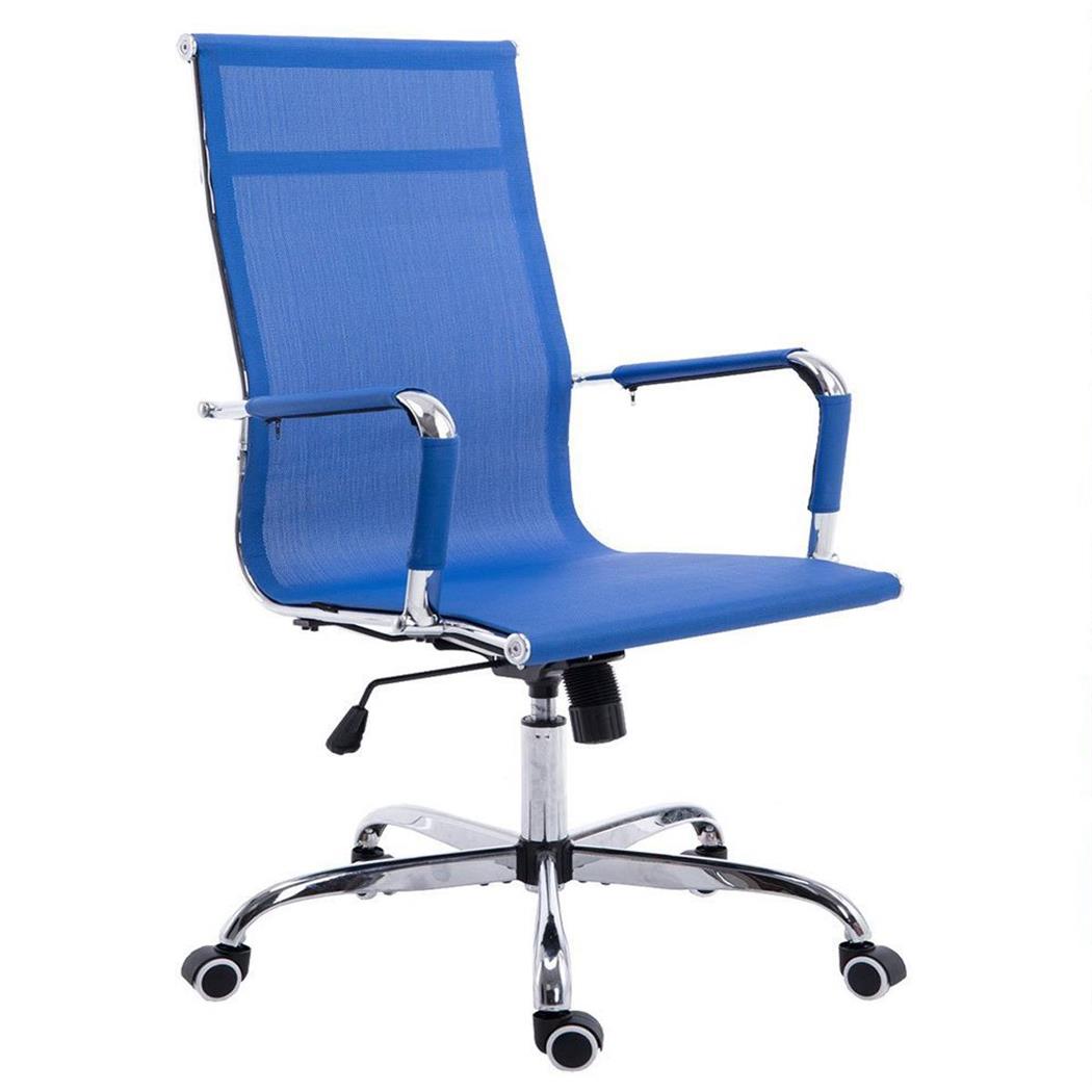 Sedia da Ufficio ITALICA, Struttura in Metallo, Design moderno, in Rete Traspirante, colore Blu