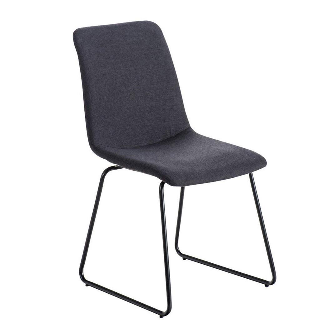 Sedia Visitatori / Riunioni FRANCESCO, Design lineare, Struttura in Metallo, in Tessuto color Grigio Scuro