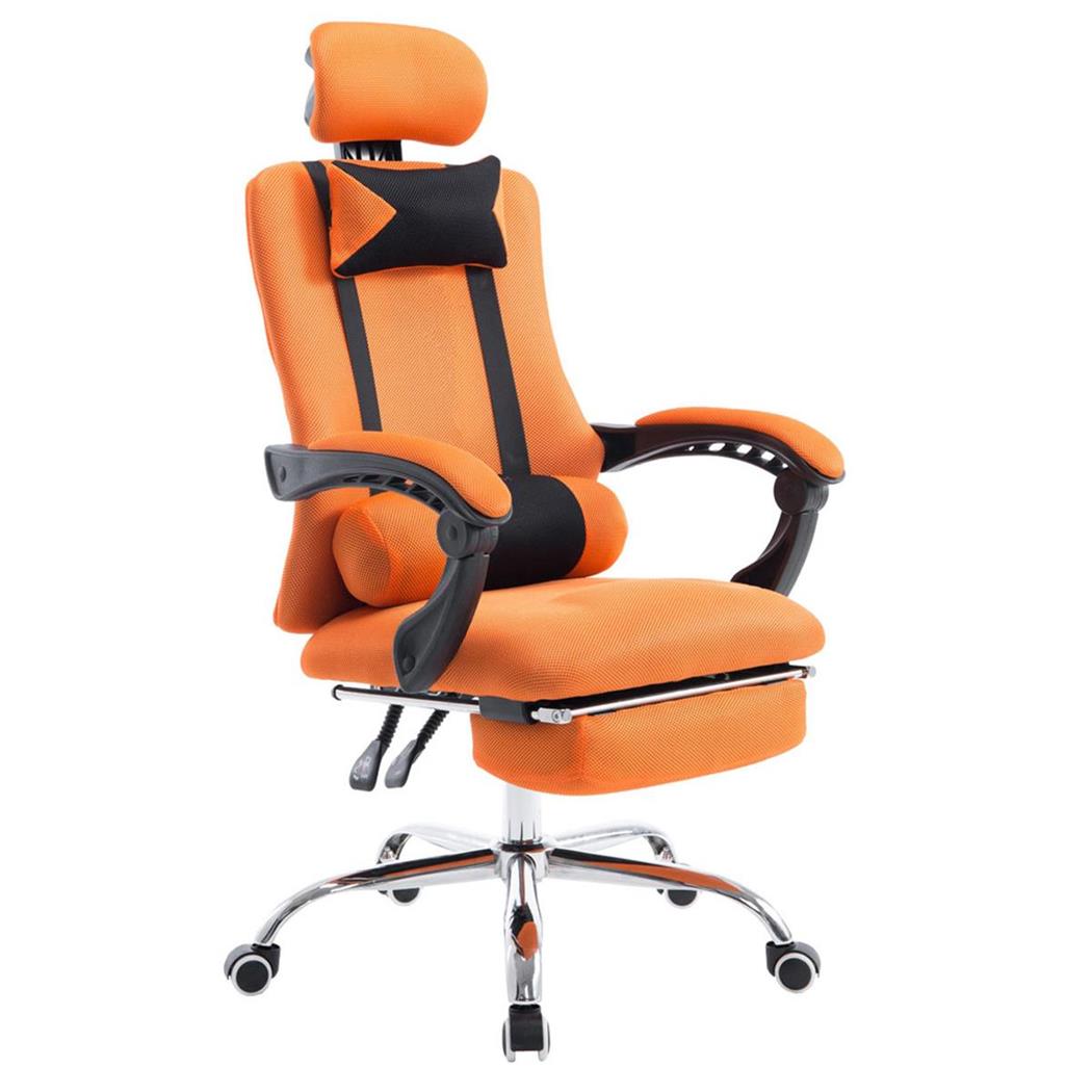Poltrona ufficio/Gaming ANTARES, con Poggiapiedi, Tessuto, Arancione