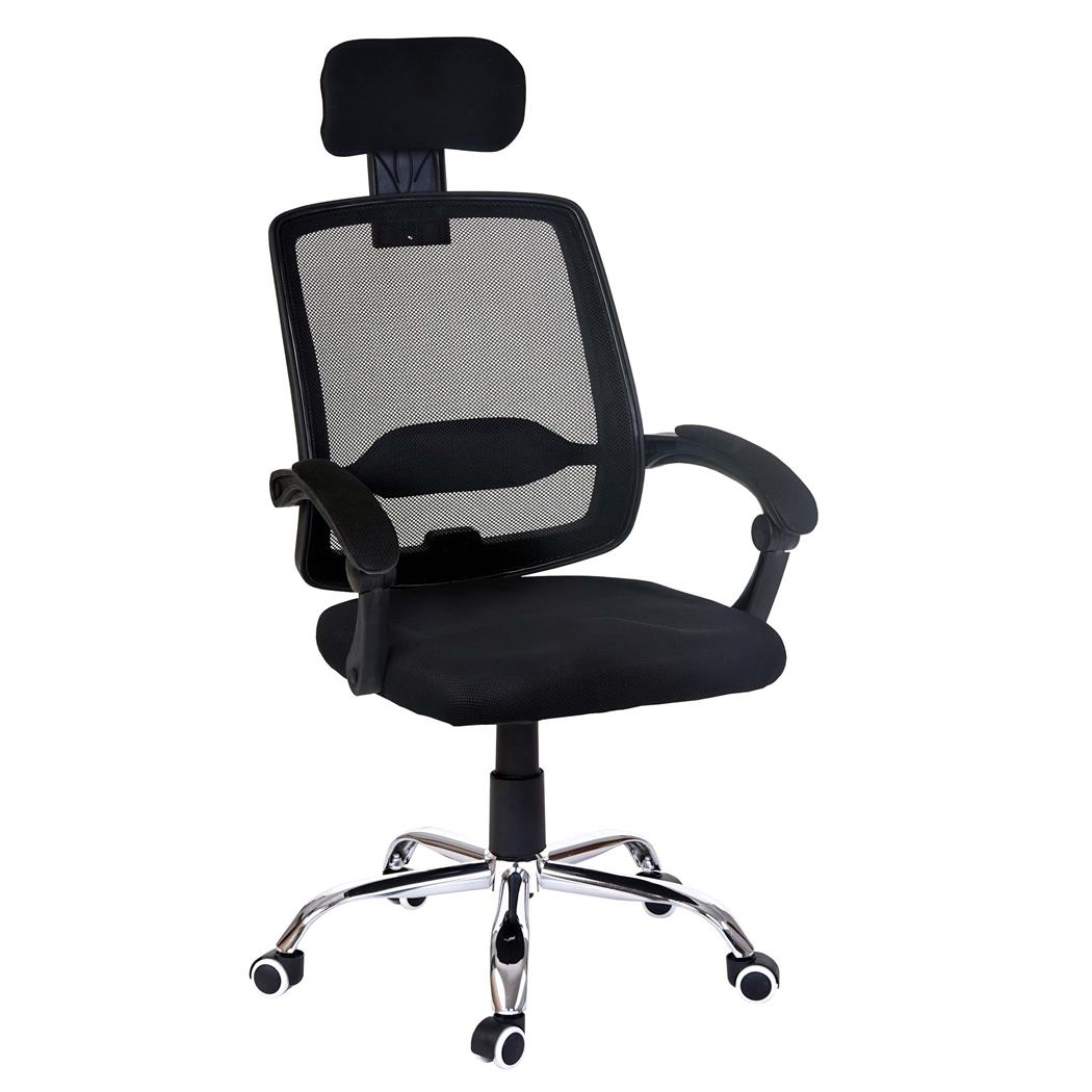 Sedia ergonomica DUNA, Sostegno lombare, Base in metallo, Traspirante, colore Nero
