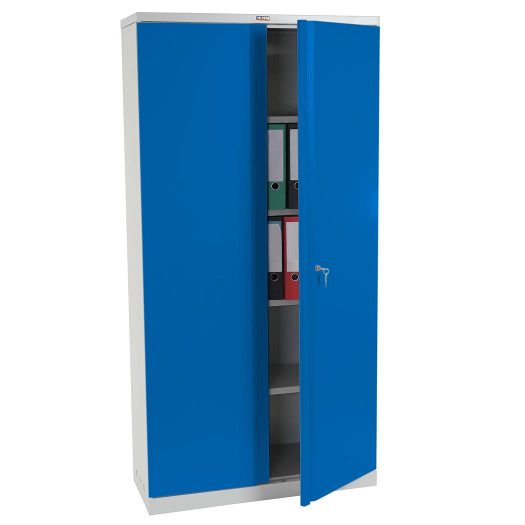 Armadio per archivio CARIN 2 ANTE, cm 182x92x37, in Acciaio, colore Blu
