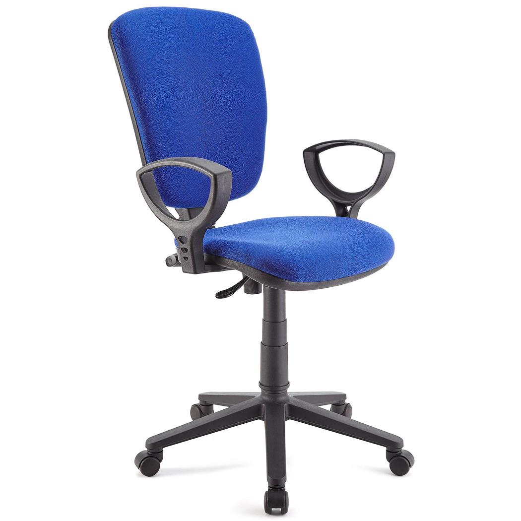Sedia da ufficio CALIPSO, Schienale regolabile, Resistente, in Tessuto Blu