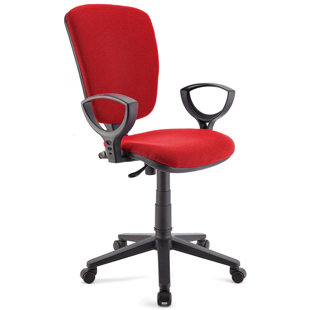 Sedia da ufficio CALIPSO, Schienale regolabile, Resistente, in Tessuto Rosso