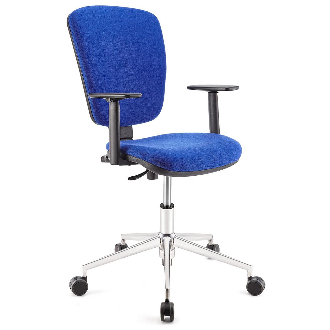 Sedia da ufficio CALIPSO PRO, Braccioli Regolabili, Tessuto Blu
