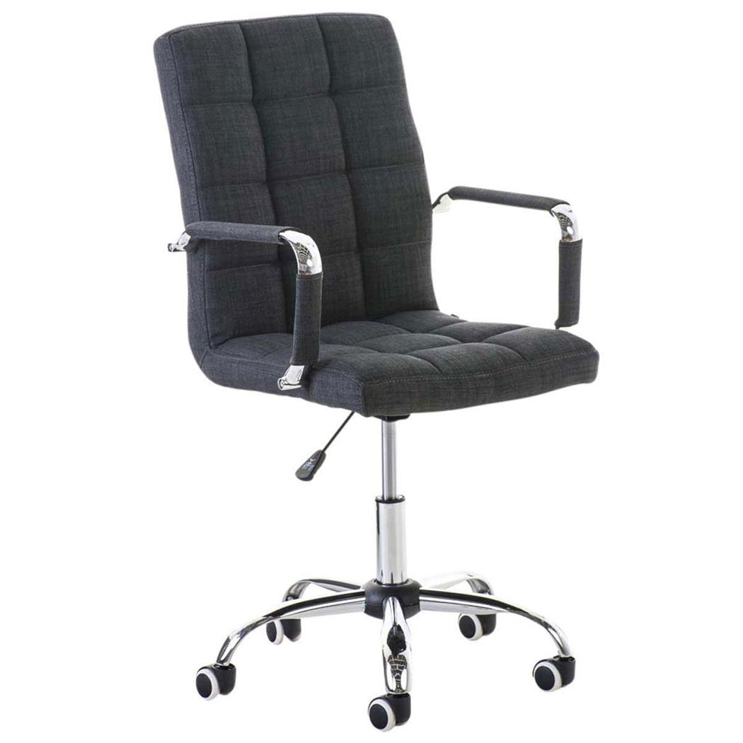 Poltrona ufficio BRISTOL TESSUTO, Telaio e Braccioli in Metallo, Rivestimento in Tessuto, colore Grigio Scuro