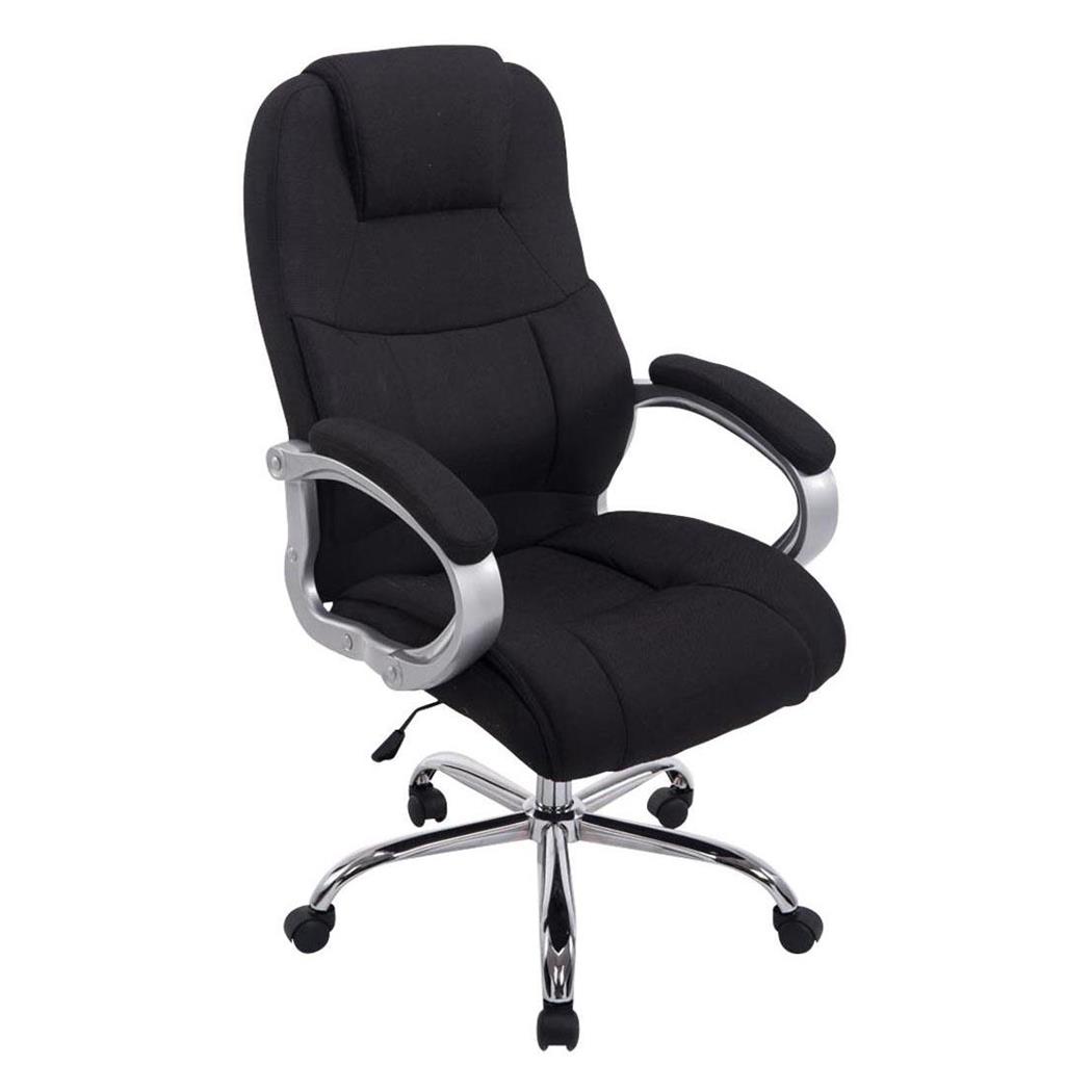 Poltrona da ufficio BOSTON TESSUTO, Imbottitura spessa, Resistente fino a 150kg, Base cromata, in Nero