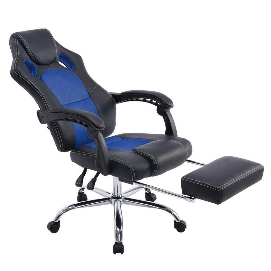 Poltrona Gaming SPRINT, con Poggiapiedi, Basculante, Nero/Blu