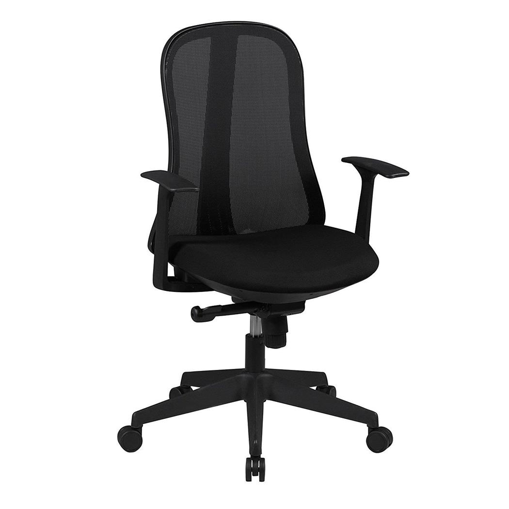 Sedia Ergonomica MIRTA, Meccanismo Sincronizzato, in rete Traspirante, colore Nero