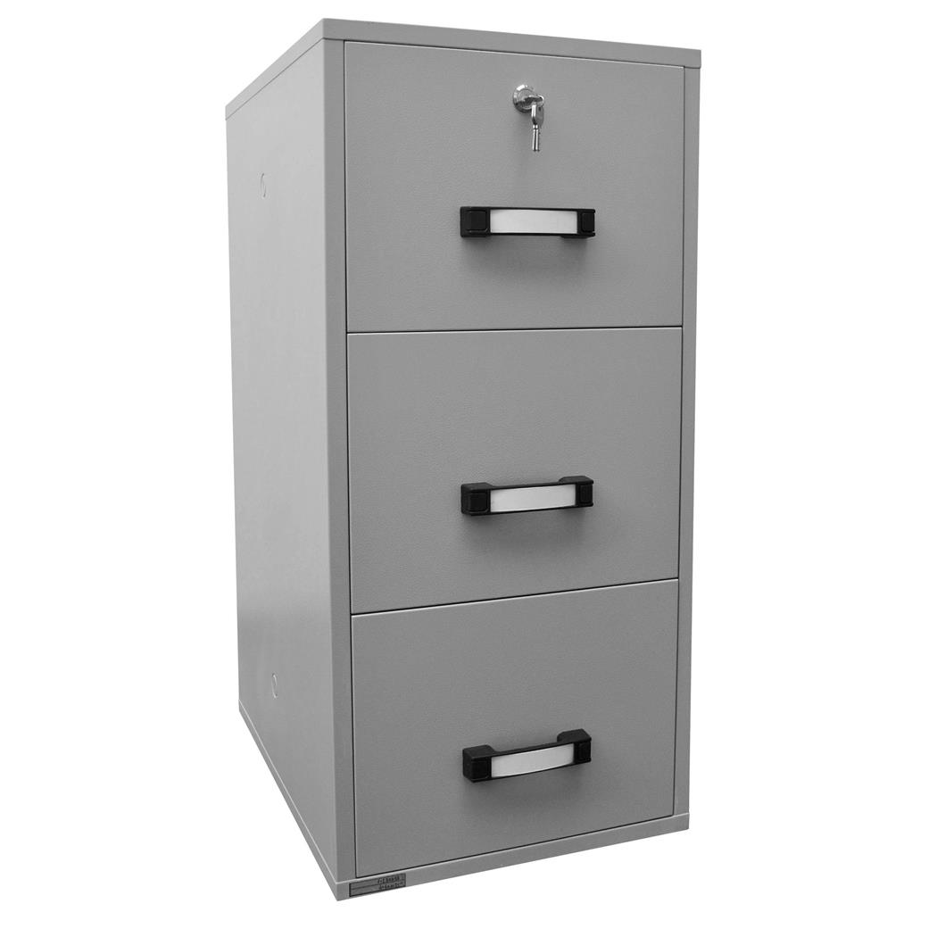 Cassettiera in Acciaio Ignifugo BODIL 3 CASSETTI cm 120x55x75, colore Grigio