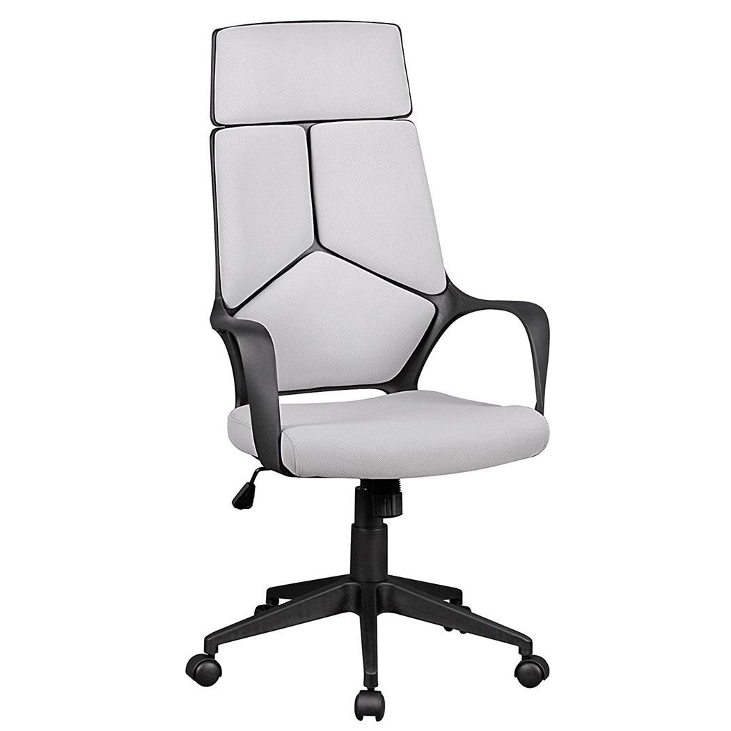 Sedia Ergonomica PEGASO, Design Originale, Imbottita, in Tessuto colore Grigio