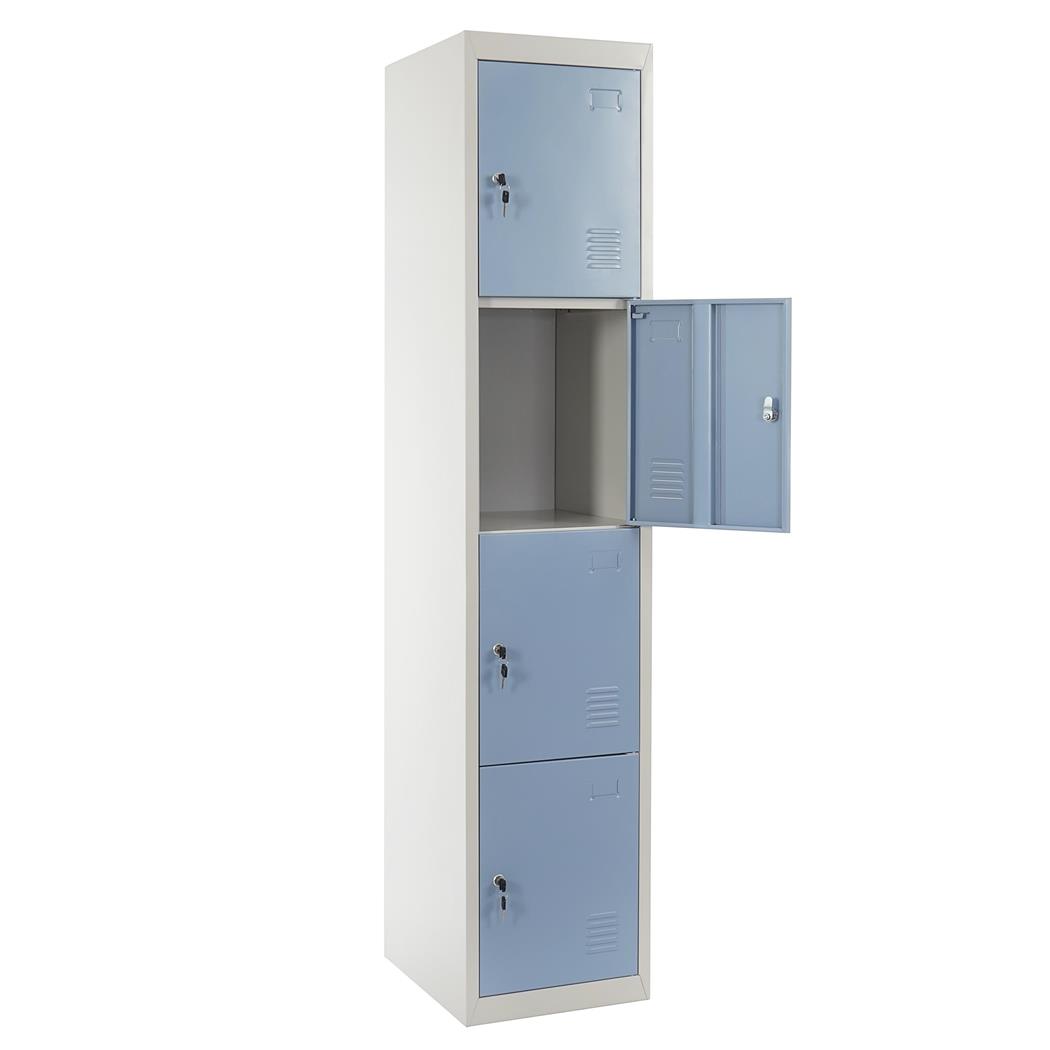 Armadietto casellario HILDUR, cm 180x38x45, in Acciaio, colore Azzurro