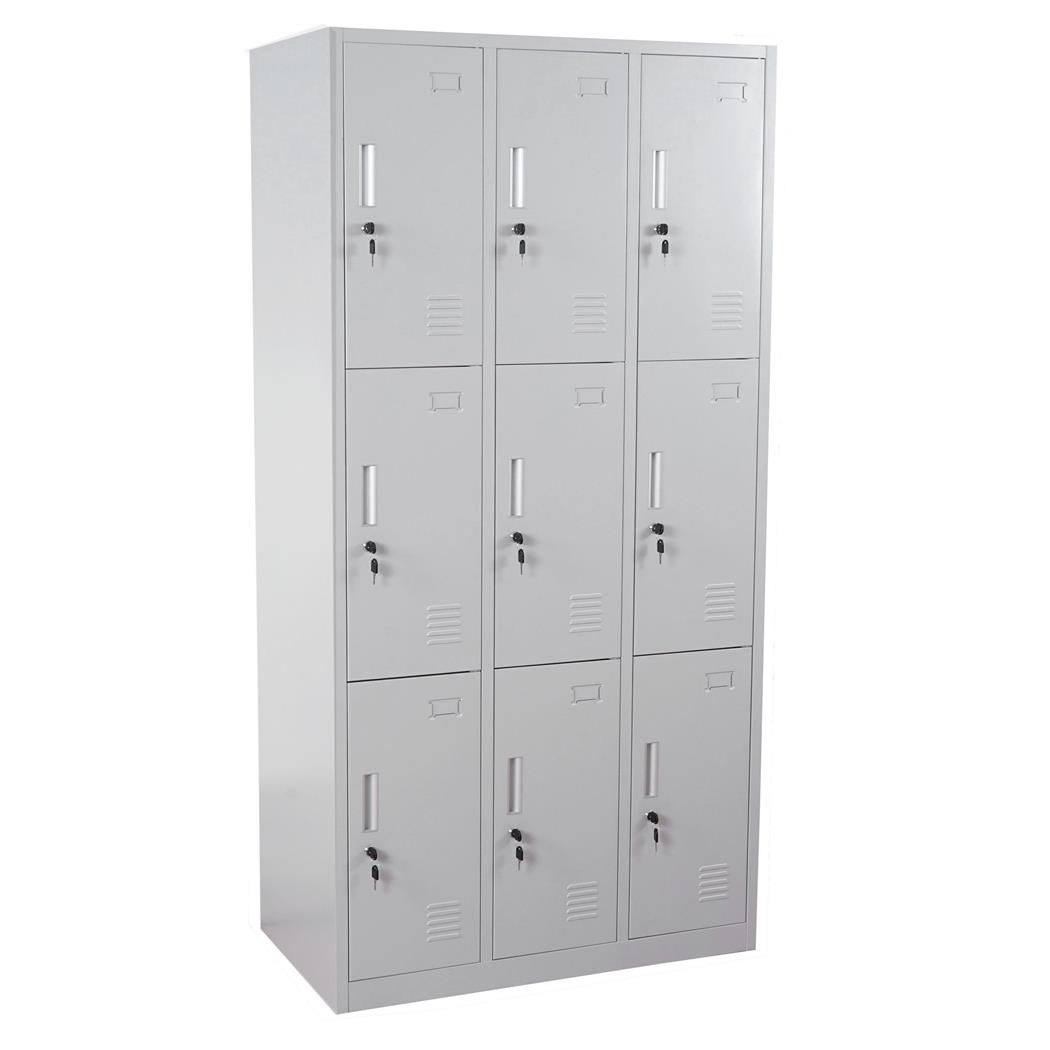 Armadio casellario EVELIN 9 Scomparti, 180x90x50cm, in Acciaio Grigio