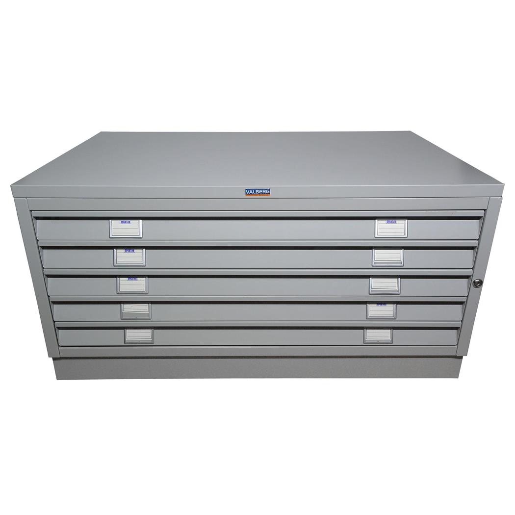 Classificatore metallico GINA, cm 42x100x67, 5 Ampi Cassetti, Colore Grigio