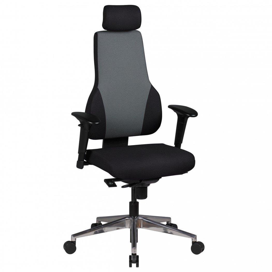 Sedia Ergonomica ULISSE, Regolabile, Poggiatesta, Nero/Grigio